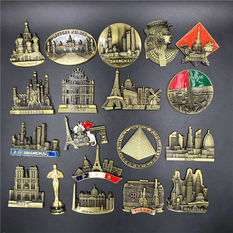 Car Accessories Dubai - Francja Paryż Metal 3D Śliczny magnes