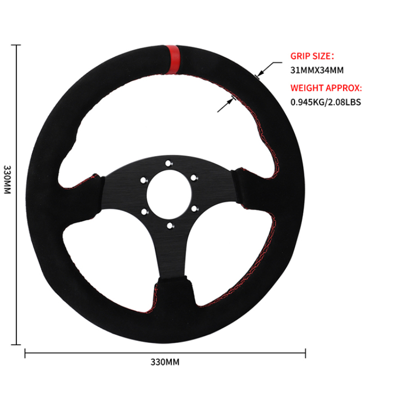 Car Accessories Racing - Zamszowa kierownica wyścigowa z możliwością personalizacji