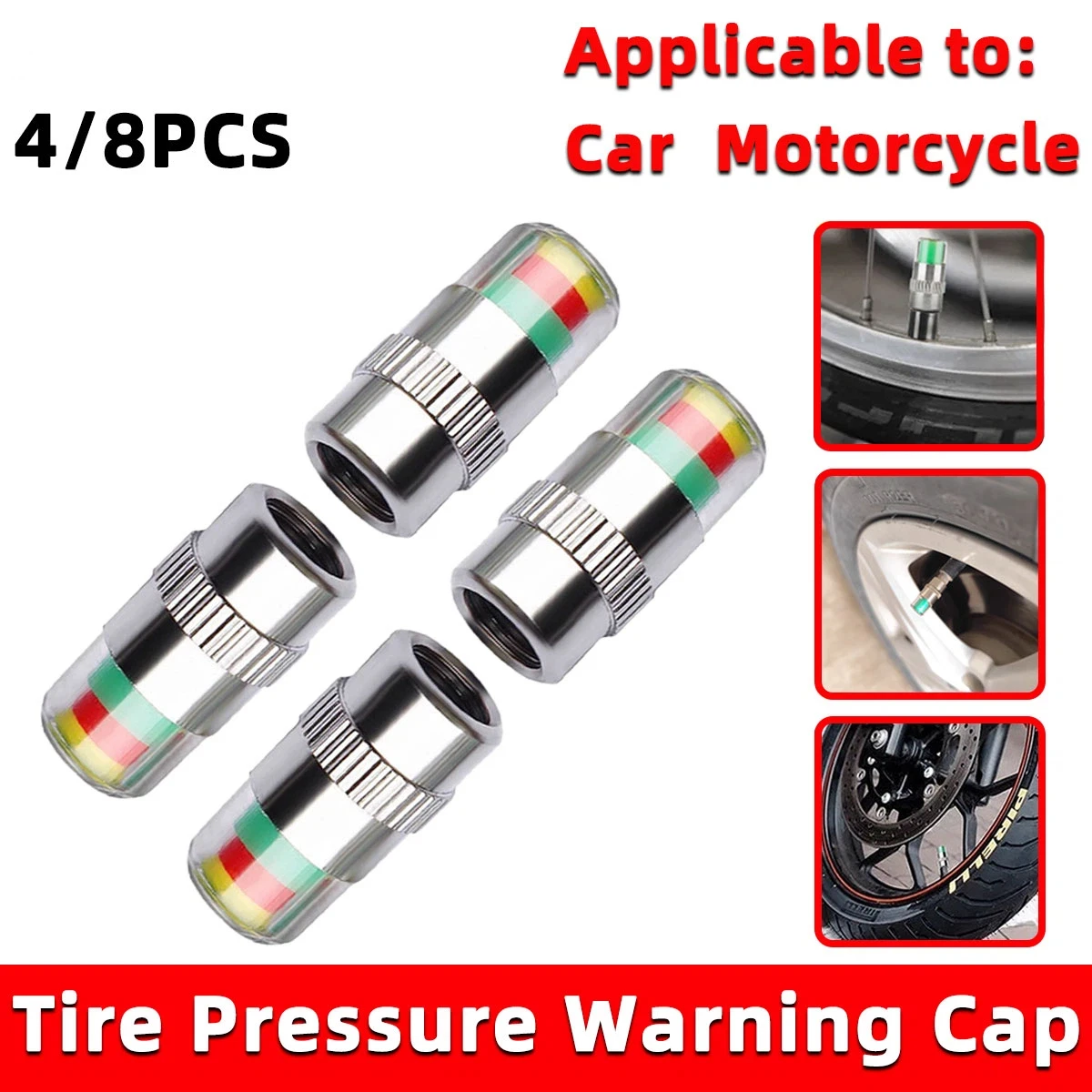 4/8 szt. Kapsle na zawory opon – Tire Pressure Monitor recenzja i cena